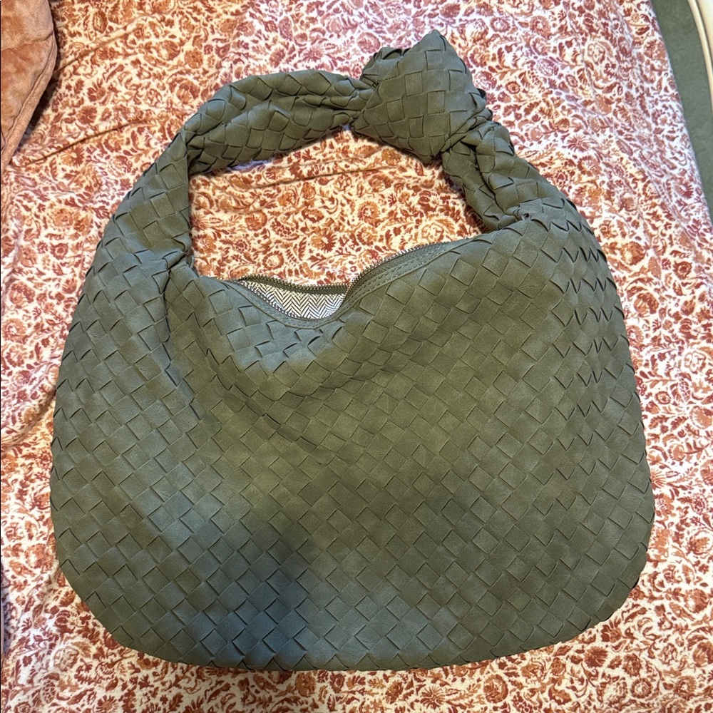 Urban Expressions Olive Woven Hobo Bag